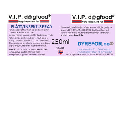 V.I.P VET Flått- og insektsspray 250ml