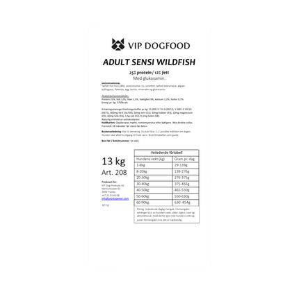 V.I.P Adult Sensi Wildfish 13kg