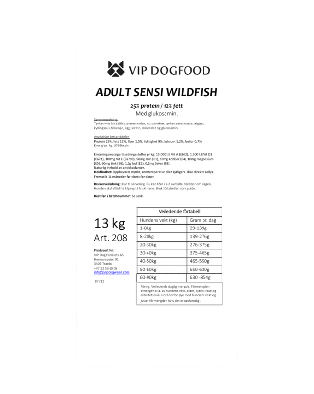 V.I.P Adult Sensi Wildfish 13kg