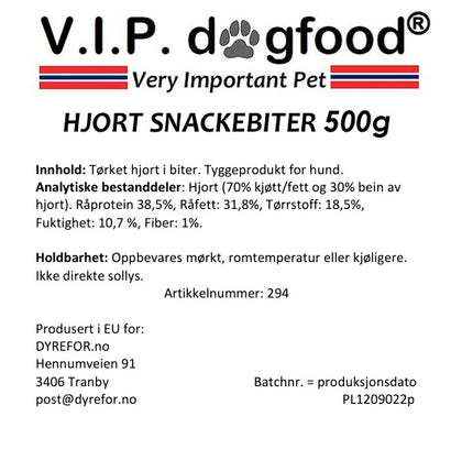 V.I.P. Hjort snackebiter 500 g