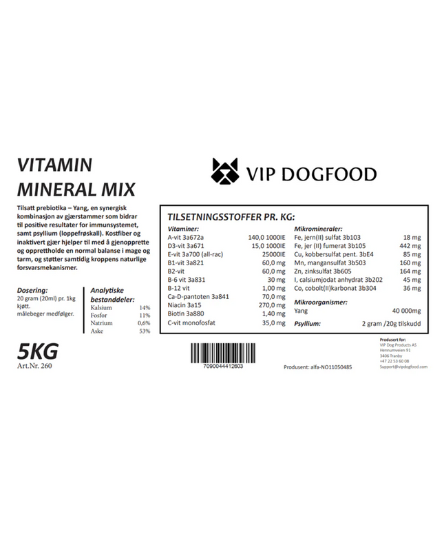 V.I.P Vitamin- og mineralmix 5kg